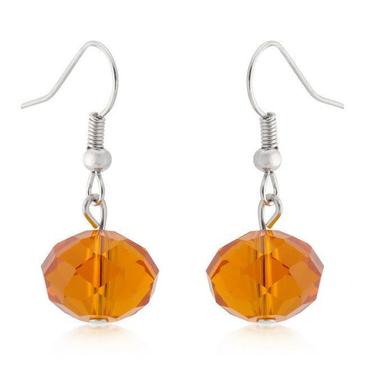 Orange Faceted Bead Earrings freeshipping - Higher Class Elegance