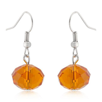 Orange Faceted Bead Earrings freeshipping - Higher Class Elegance