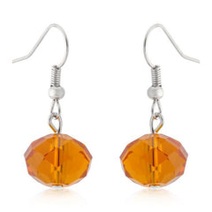 Orange Faceted Bead Earrings freeshipping - Higher Class Elegance