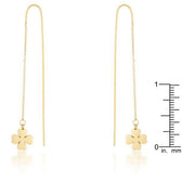 Patricia Gold Stainless Steel Clover Threaded Drop Earrings freeshipping - Higher Class Elegance
