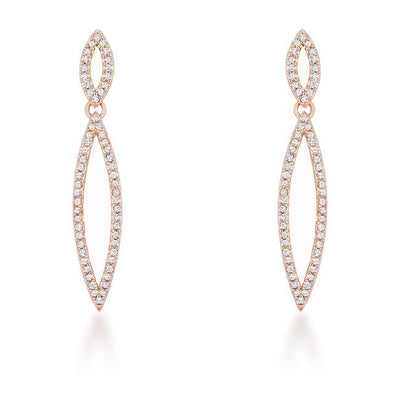 Sara 1.2ct CZ Rose Gold Delicate Double Teardrop Drop Earrings freeshipping - Higher Class Elegance