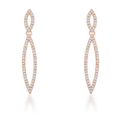 Sara 1.2ct CZ Rose Gold Delicate Double Teardrop Drop Earrings freeshipping - Higher Class Elegance