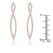 Sara 1.2ct CZ Rose Gold Delicate Double Teardrop Drop Earrings freeshipping - Higher Class Elegance