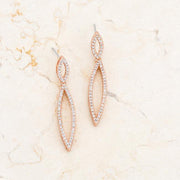 Sara 1.2ct CZ Rose Gold Delicate Double Teardrop Drop Earrings freeshipping - Higher Class Elegance