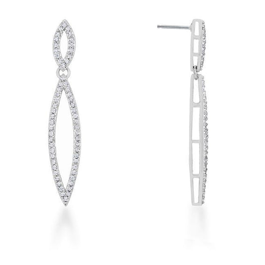 Sara 1.2ct CZ Rhodium Delicate Double Teardrop Drop Earrings freeshipping - Higher Class Elegance