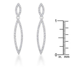 Sara 1.2ct CZ Rhodium Delicate Double Teardrop Drop Earrings freeshipping - Higher Class Elegance