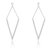 Michelle 1.2ct CZ Rhodium Delicate Pointed Drop Earrings freeshipping - Higher Class Elegance