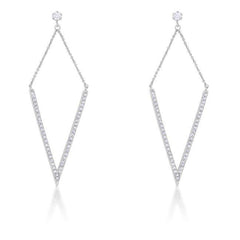 Michelle 1.2ct CZ Rhodium Delicate Pointed Drop Earrings freeshipping - Higher Class Elegance