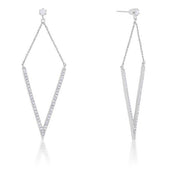 Michelle 1.2ct CZ Rhodium Delicate Pointed Drop Earrings freeshipping - Higher Class Elegance