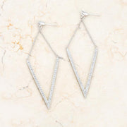 Michelle 1.2ct CZ Rhodium Delicate Pointed Drop Earrings freeshipping - Higher Class Elegance
