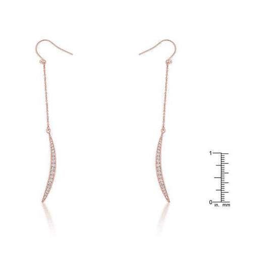 Luna 0.5ct CZ Rose Gold Delicate Moon Drop Earrings freeshipping - Higher Class Elegance