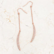 Luna 0.5ct CZ Rose Gold Delicate Moon Drop Earrings freeshipping - Higher Class Elegance