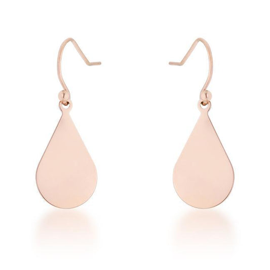 Karla Rose Gold Stainless Steel Teardrop Earrings freeshipping - Higher Class Elegance