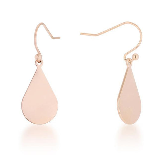Karla Rose Gold Stainless Steel Teardrop Earrings freeshipping - Higher Class Elegance