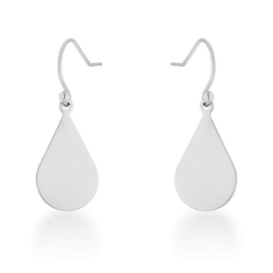 Karla Rhodium Stainless Steel Teardrop Earrings freeshipping - Higher Class Elegance