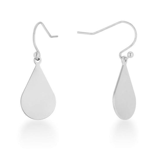Karla Rhodium Stainless Steel Teardrop Earrings freeshipping - Higher Class Elegance