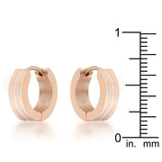 Marlene Rose Gold Stainless Steel Small Hoop Earrings freeshipping - Higher Class Elegance