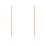 Carolee Rose Gold Stainless Steel Long Line Drop Earrings freeshipping - Higher Class Elegance