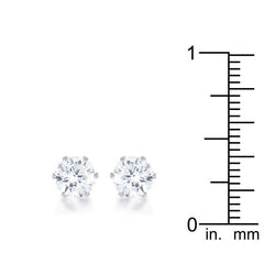 Reign 3.4ct CZ Rhodium Stainless Steel Stud Earrings freeshipping - Higher Class Elegance