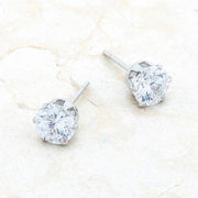Reign 3.4ct CZ Rhodium Stainless Steel Stud Earrings freeshipping - Higher Class Elegance