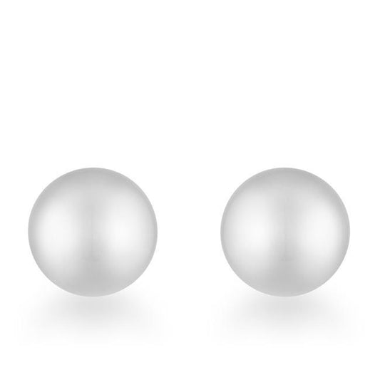 Tina Rhodium Sphere Stud Earrings freeshipping - Higher Class Elegance