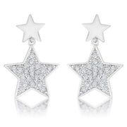 Bianca 0.5ct CZ Rhodium Star Drop Earrings freeshipping - Higher Class Elegance