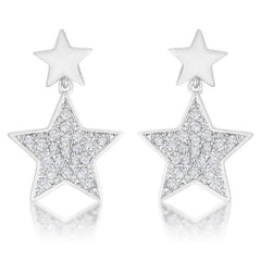 Bianca 0.5ct CZ Rhodium Star Drop Earrings freeshipping - Higher Class Elegance