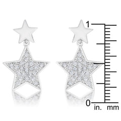 Bianca 0.5ct CZ Rhodium Star Drop Earrings freeshipping - Higher Class Elegance