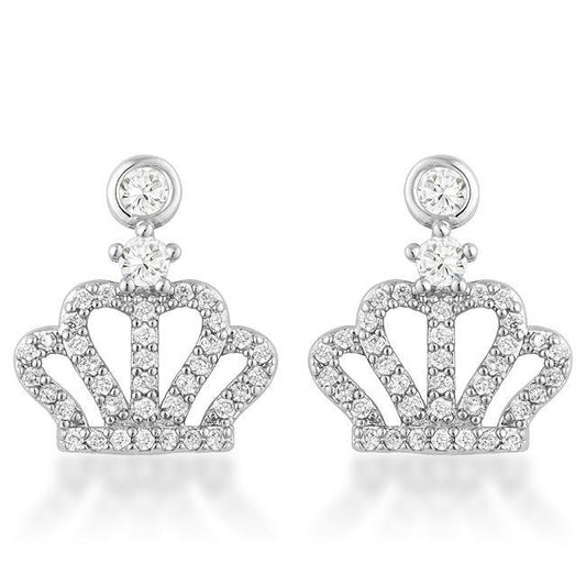 0.5 Ct Rhodium Crown CZ Earrings freeshipping - Higher Class Elegance