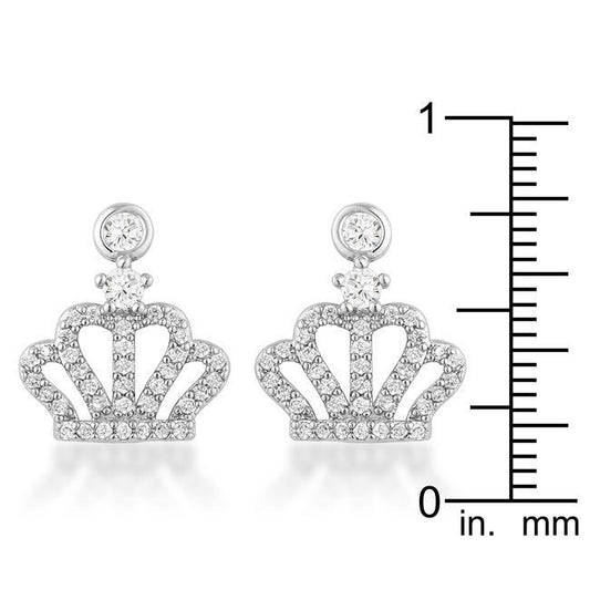 0.5 Ct Rhodium Crown CZ Earrings freeshipping - Higher Class Elegance