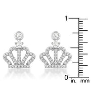 0.5 Ct Rhodium Crown CZ Earrings freeshipping - Higher Class Elegance