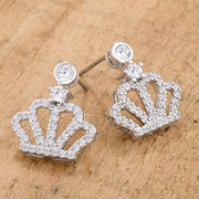 0.5 Ct Rhodium Crown CZ Earrings freeshipping - Higher Class Elegance