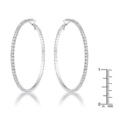3.85Ct Silvertone Cup Chain Hoop Earrings freeshipping - Higher Class Elegance