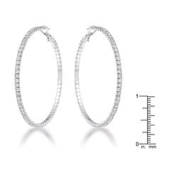 3.85Ct Silvertone Cup Chain Hoop Earrings freeshipping - Higher Class Elegance