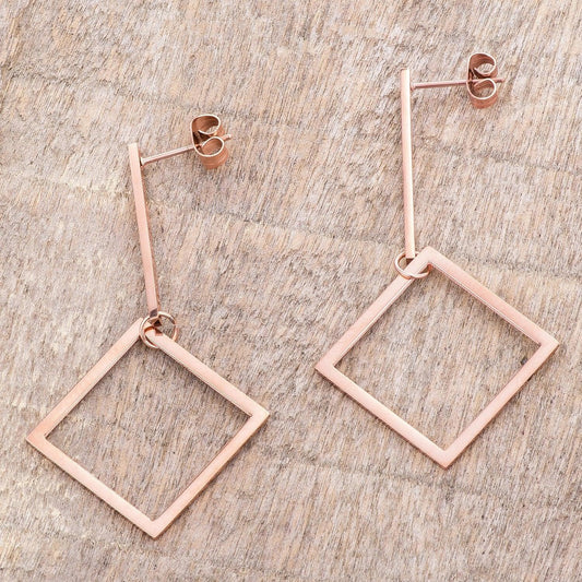 Trendy Geometric Stainless Steel Drop Earrings freeshipping - Higher Class Elegance