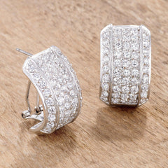 2.9Ct Dazzling Rhodium Plated Clear CZ Huggie freeshipping - Higher Class Elegance
