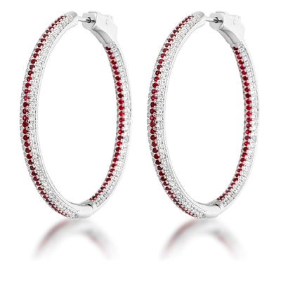 Red Micro Pave CZ Hoops freeshipping - Higher Class Elegance