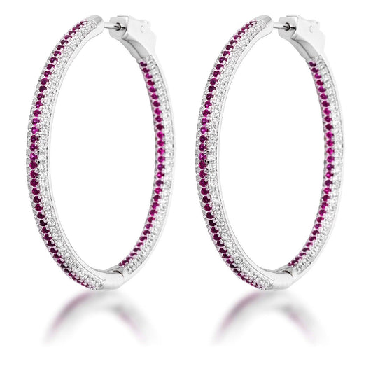 Fuchsia Micro Pave CZ Hoops freeshipping - Higher Class Elegance