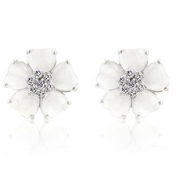 White Flower Nouveau Earrings freeshipping - Higher Class Elegance