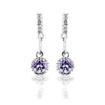 Lavender Cubic Zirconia Dangle Earrings freeshipping - Higher Class Elegance