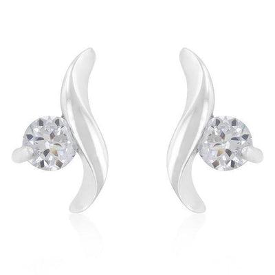 Twisting Solitaire Cubic Zirconia Earrings freeshipping - Higher Class Elegance