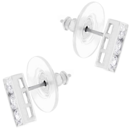 Cubic Zirconia Slate Stud Earrings freeshipping - Higher Class Elegance
