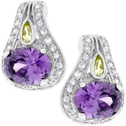 Majestic Amethyst Cubic Zirconia Earrings freeshipping - Higher Class Elegance