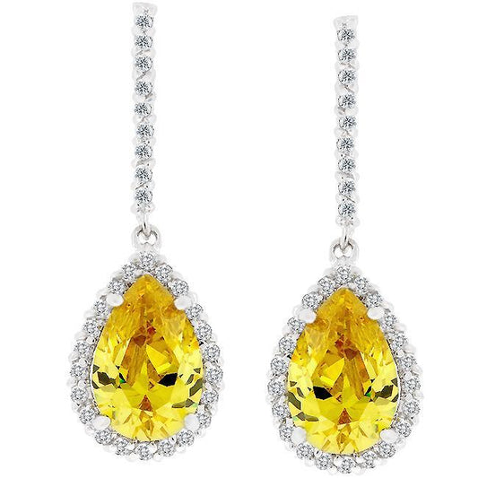 Canary Cubic Zirconia Drop Earrings freeshipping - Higher Class Elegance