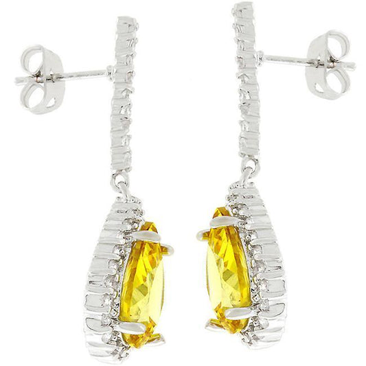 Canary Cubic Zirconia Drop Earrings freeshipping - Higher Class Elegance