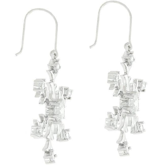 Silver Snowflake Dangle Earrings freeshipping - Higher Class Elegance