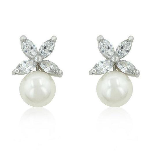 Butterfly Pearl Stud Earrings freeshipping - Higher Class Elegance