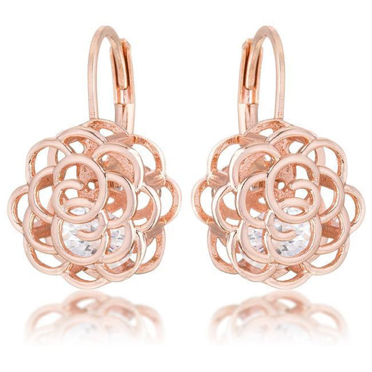 Maya 1.5ct CZ Rose Gold Rose Drop Earrings freeshipping - Higher Class Elegance