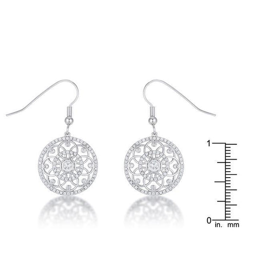 .95 Ct Interlocking Circle Rhodium and CZ Earrings freeshipping - Higher Class Elegance