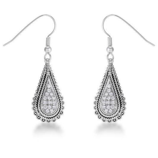 .45 Ct Tear Drop Rhodium Earrings with CZ freeshipping - Higher Class Elegance